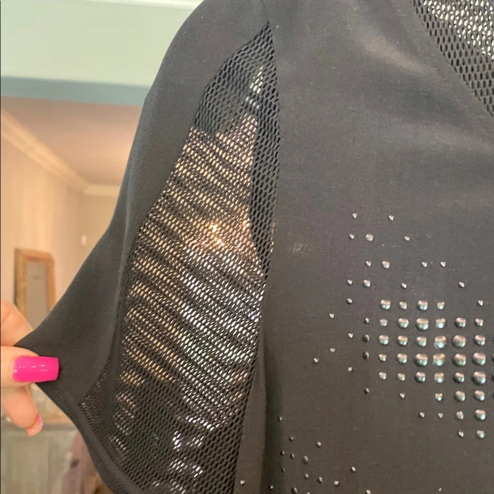 Elie Tahari Black Sheer Short Sleeve Dress - Picture 5 of 8